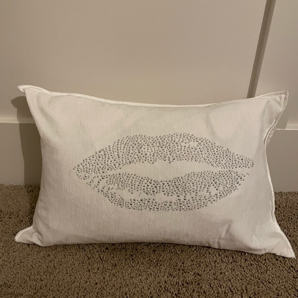 COPY - Beautiful white studded lip pillow